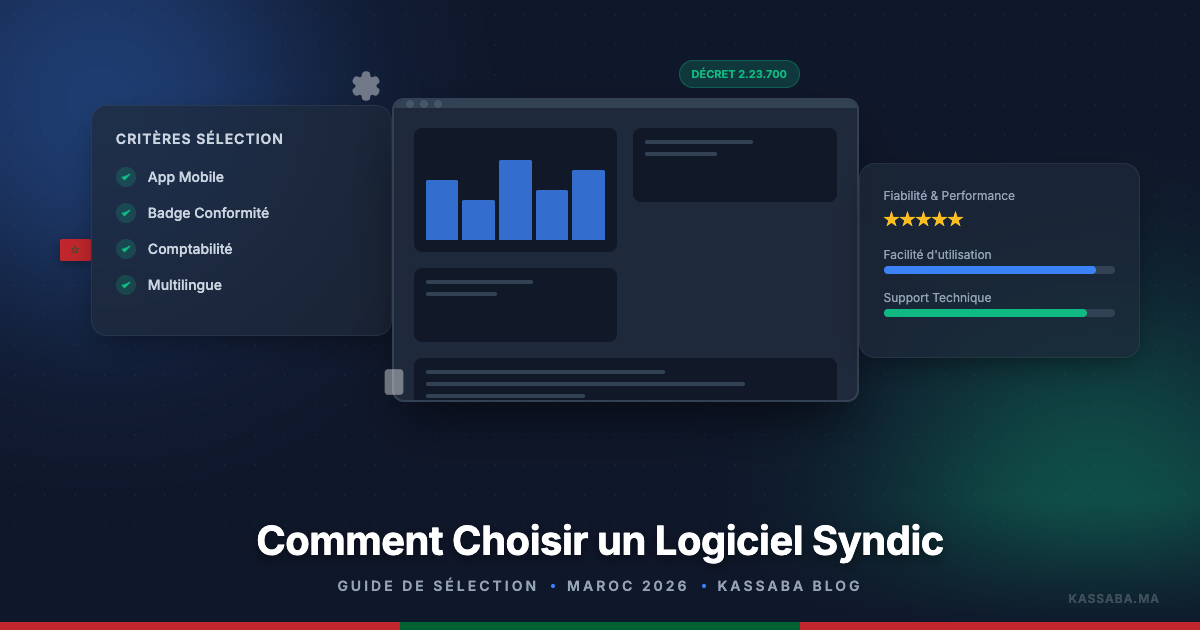 Syndic évaluant des logiciels de gestion de copropriété sur un écran d'ordinateur