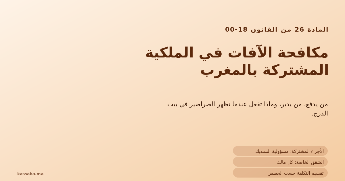 عمارة مغربية مع حشرات وقائمة تحقق ترمز إلى مسؤولية السنديك في مكافحة الآفات